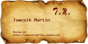 Tomcsik Martin névjegykártya